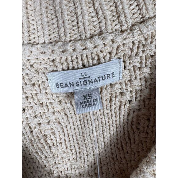 L.L Bean Signature fisherman cable V neck sweater size XS - Picture 5 of 5